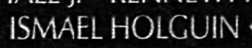 Holguin's name engraved in the Wall